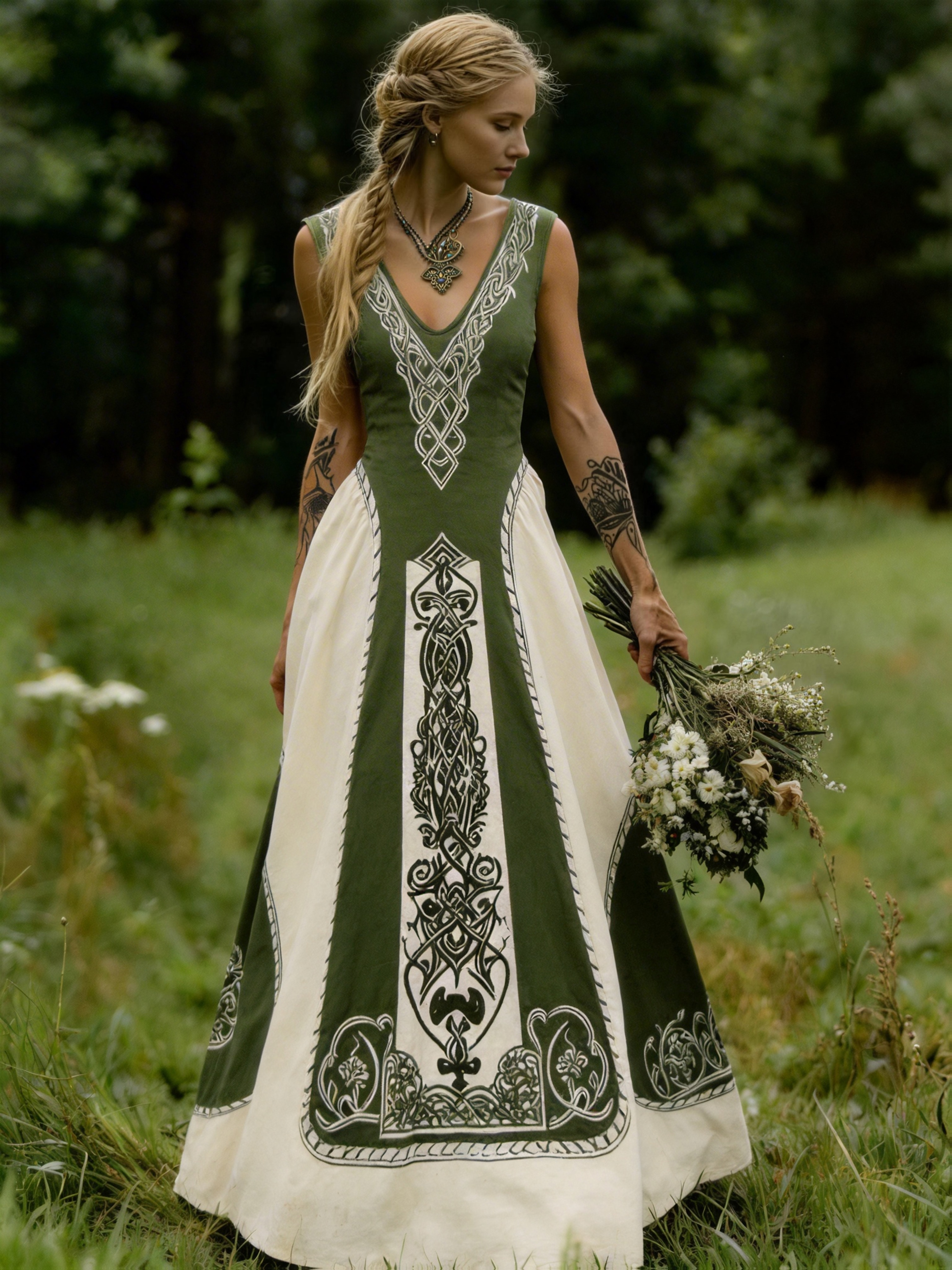 Women's Viking Celtic V-neck Sleeveless Maxi Dress - Stretchy Viking  Costume Suitable for Themed Parties, Historical Events & Casual Attire,  Machine Washable Elegant Dress with V-Neck (No *)