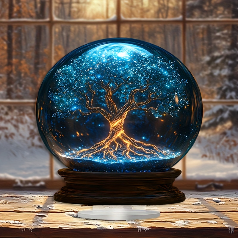 

2d Flat, 1pc-2d Flat Bohemian Style Acrylic Tree Of Life Decoration - Theme, Suitable For Home And Office Decoration, Ideal Christmas Gift, Desktop Display