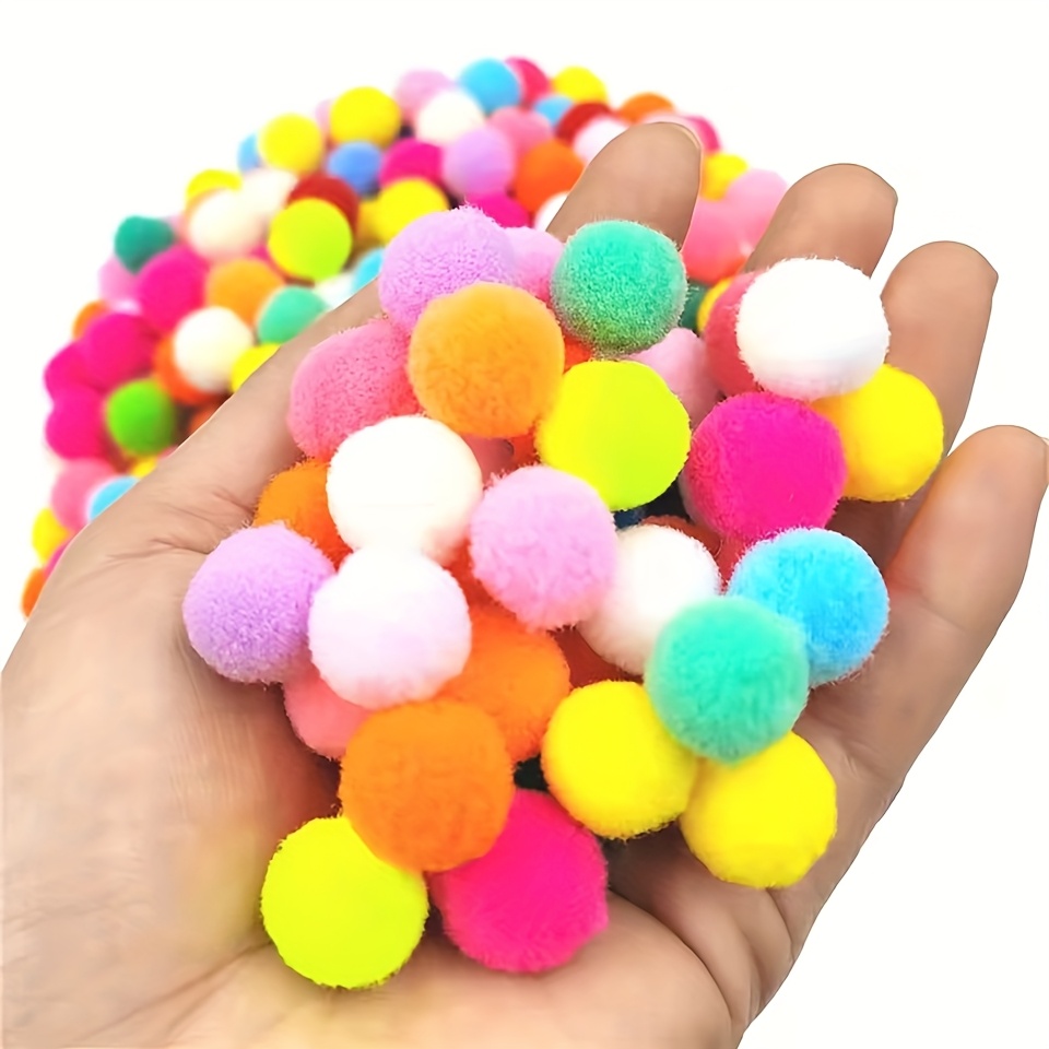300pcs Mini Fluffy Plush Balls - Multicolor, Elastic / Yarn-friendly For Diy Crafts, Shoe & Hat Accessories, Manufacturing - Polyester Balls (300pcs)