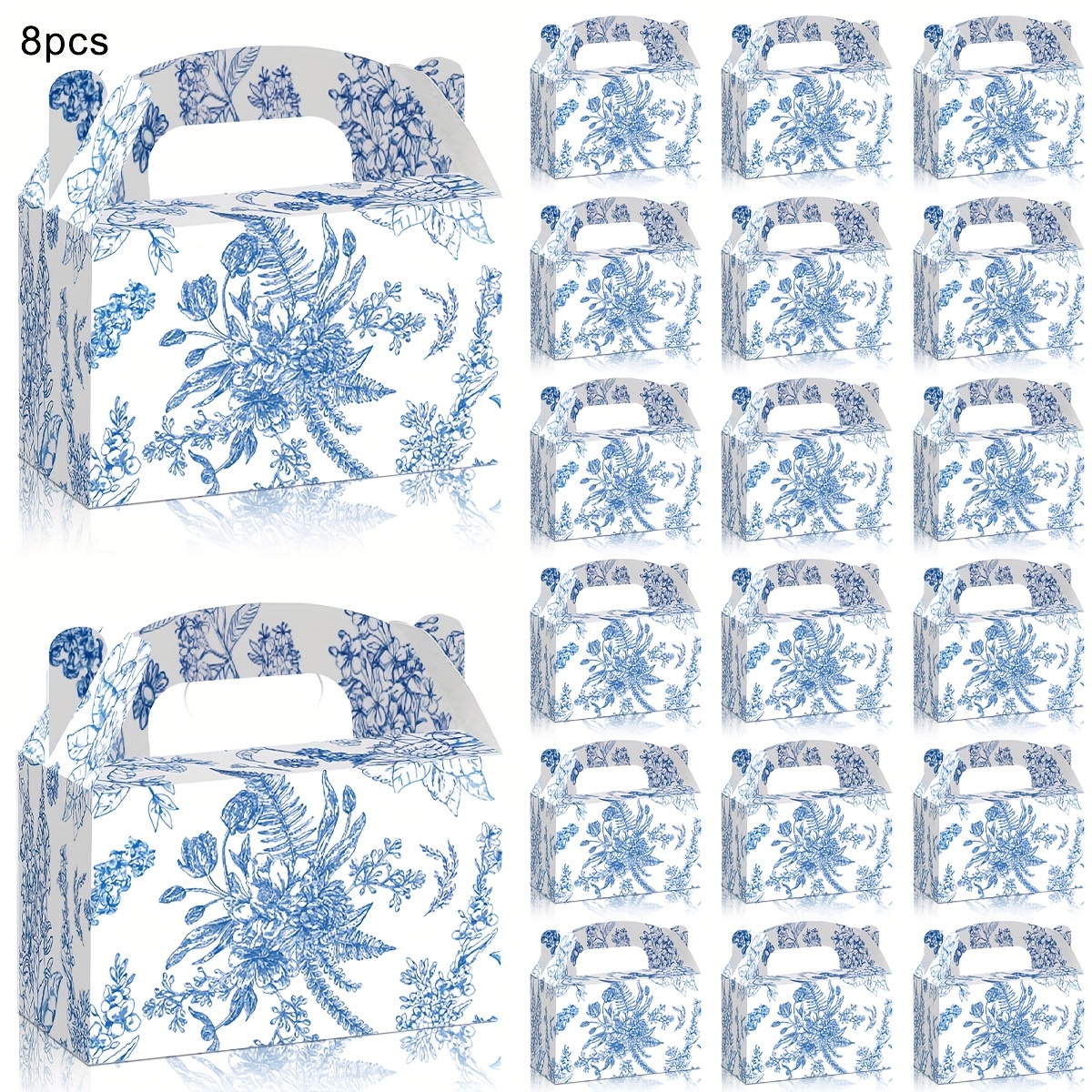 Exquisite Blue and White Floral Gift Boxes, 8/12/16/24pcs