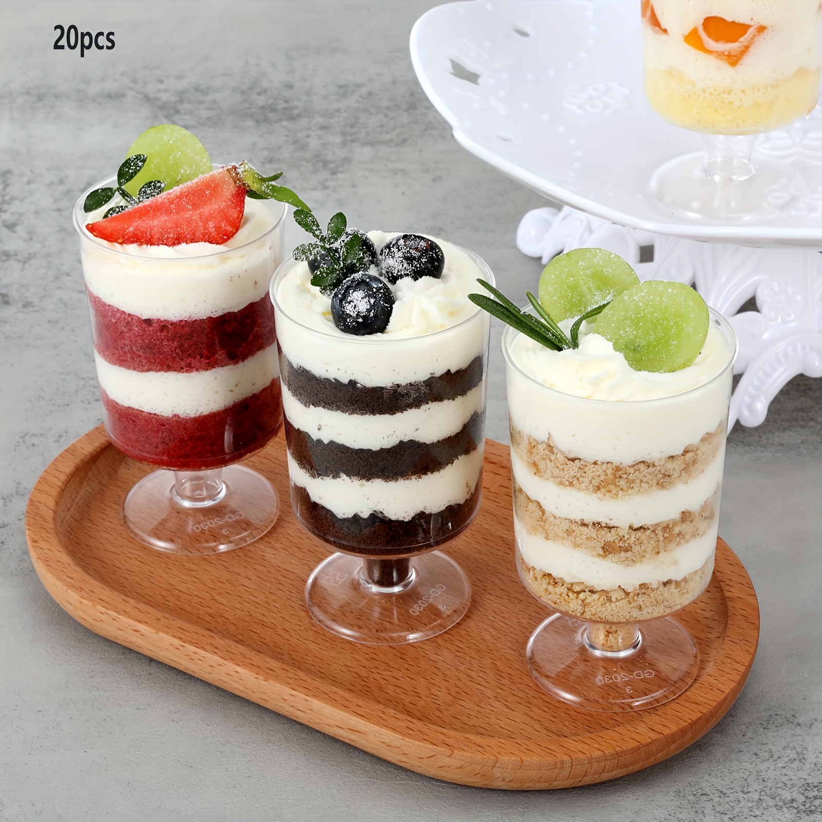 20/40 stück mini dessertbecher 120 ml (4 ounce) plastik