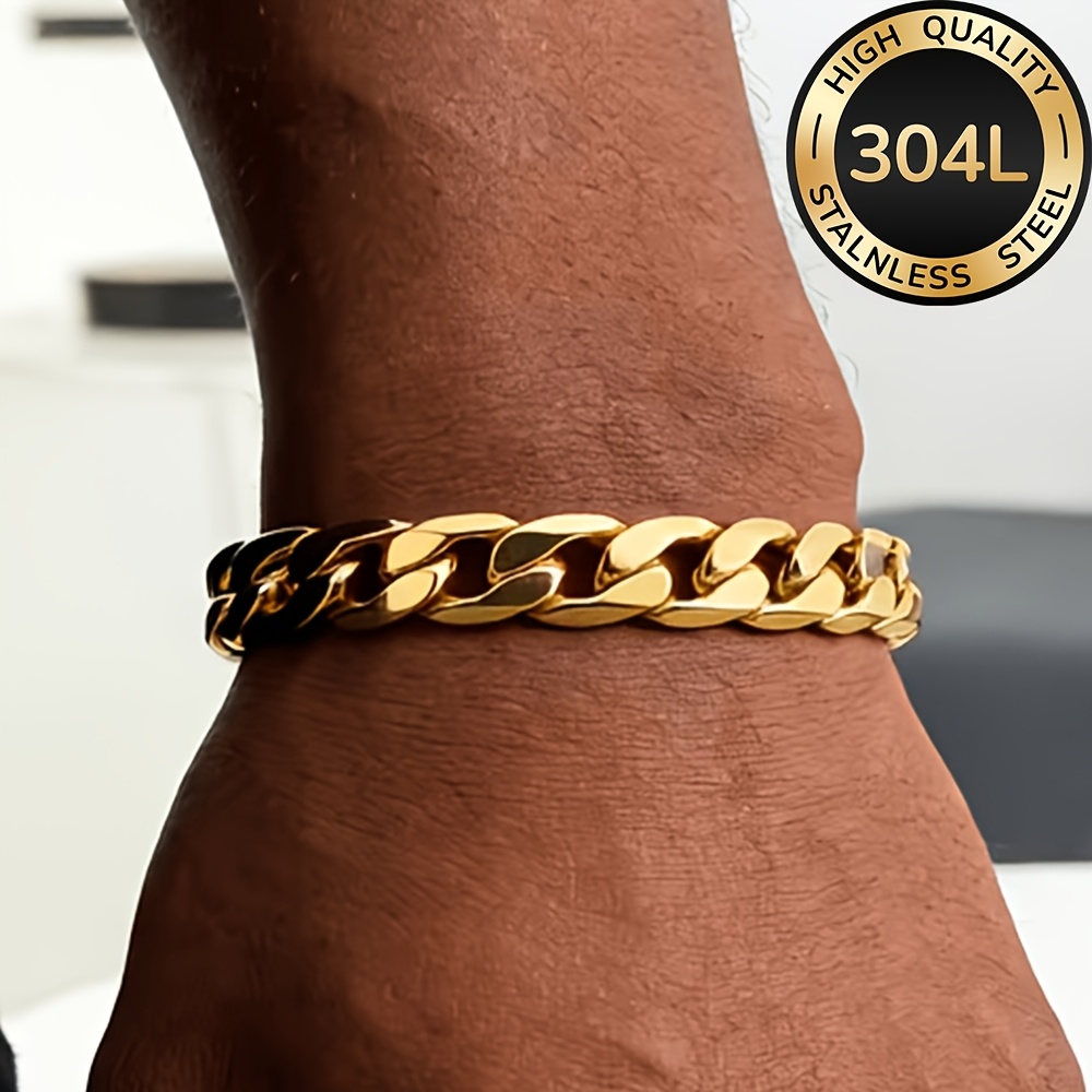 TEMU Bracciale da qualit� in 304L, oro 18K, impermeabile e con colori indelebili, per set di gioielli da , accessori , per l'uso e un'ottima scelta