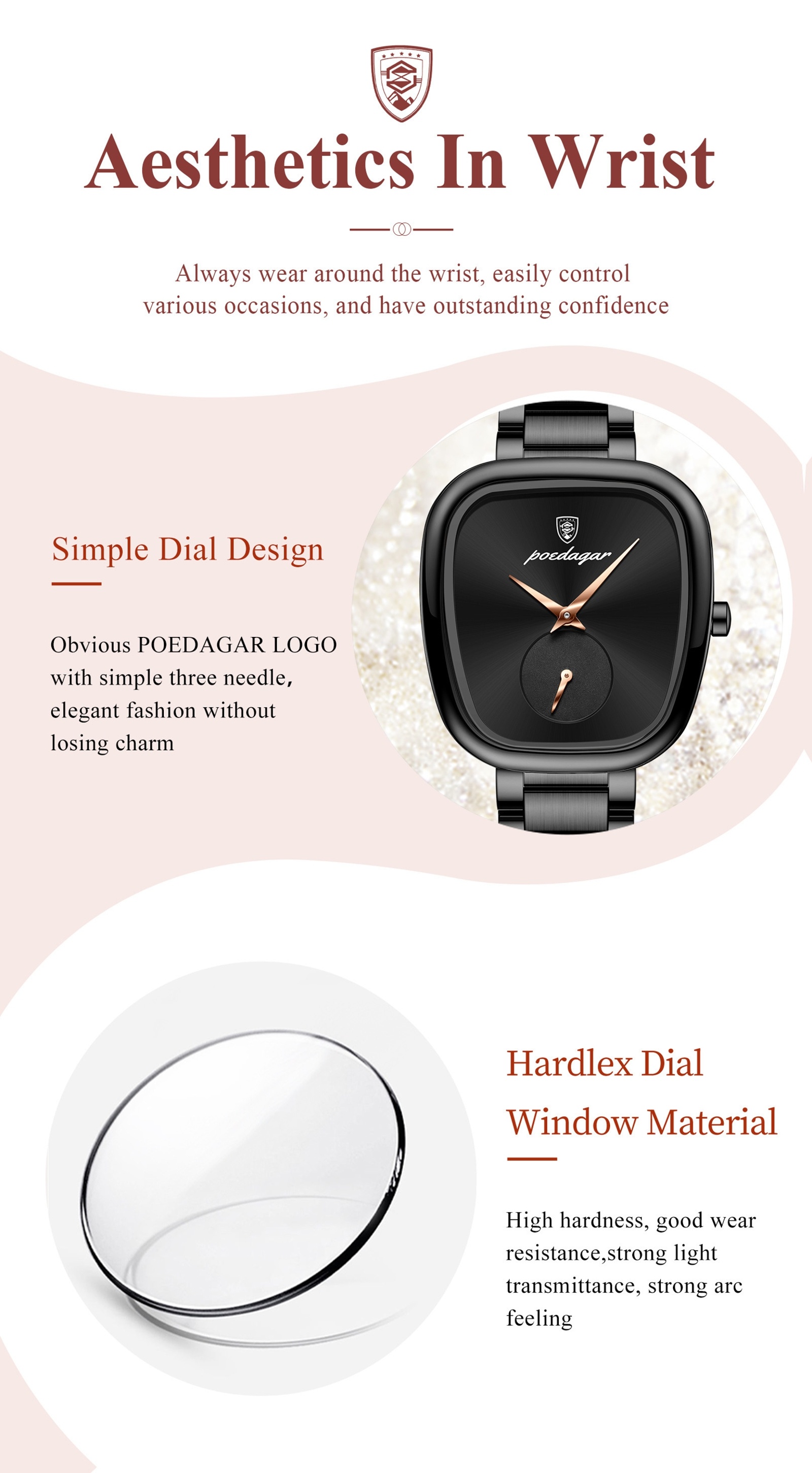 POEDAGAR Ultra-thin Stainless Steel Square Waterproof Quartz Wristwatch | Elegant and Exquisite Korean Style, Fashionable Luxury Ladies Watch with Non-rechargeable Battery