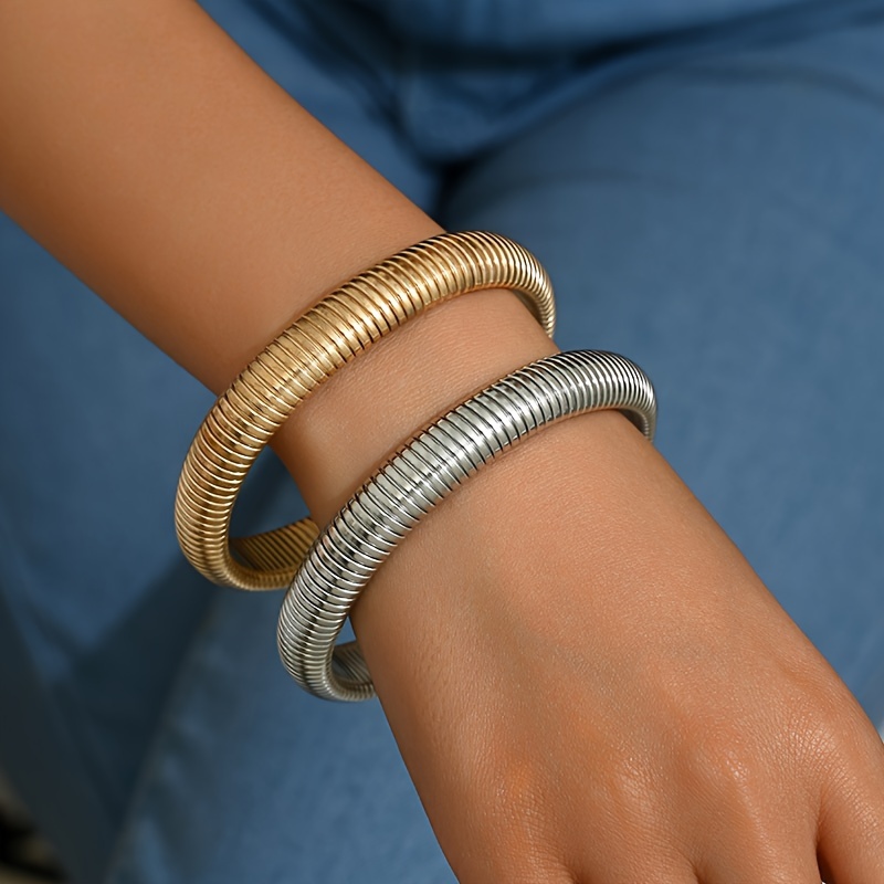 2pcs Stretch Wide Bracelets for Women