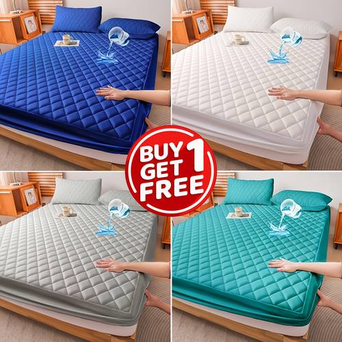 free 2pcs any another random color non slip mattress protector cover with deep bug mattress protector queen and king sizes suitable for hotel dorm essentials fathers day gift for family an