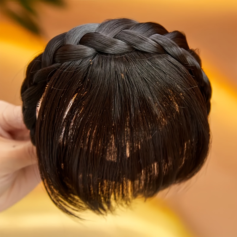 Fashion Braided Headband | And, Seamless Air Bangs Extension - Ideal For Work, Weddings, And Parties | Perfect Gift For On Valentine's Day And Carnival