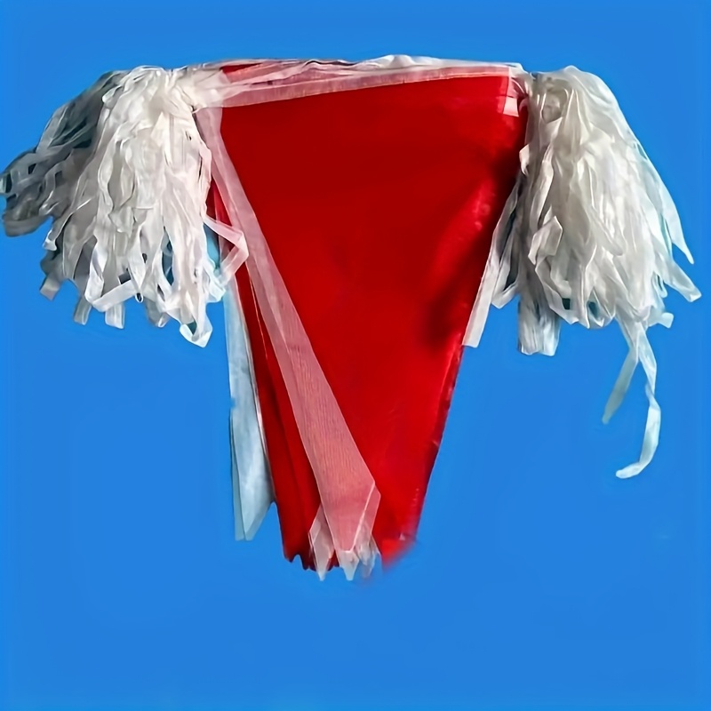 79.86 Meters Red And White Triangular Flag Hanging Rope Red And White Triangular Flag, Grand Opening Party Decoration, Celebration, Birthday Party, 150pcs