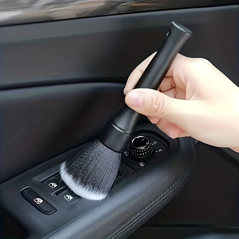 1pc Car Interior Detail Brush, Soft Bristle Cleaning Brush, Dusting Brush, Car Interior Cleaning Tool, Car Detail Brush, Car Dashboard Dusting Brush, Without Battery, Uncharged, Plastic Material