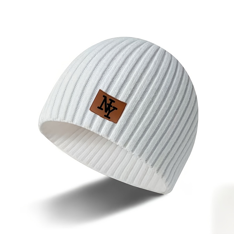 TEMU 1 pz NY a costine con e , Abbigliamento unisex moda /inverno per esterni, Cappello caldo antivento con protezione per le orecchie, Cappellino