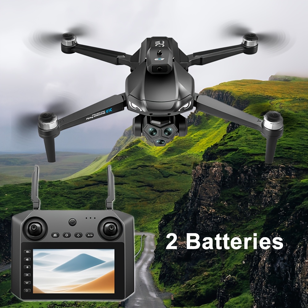 Rc Drone With Built In Screen Remote, Wide Angle Camera, Stable Hover, Return, Foldable Design, Brushless , Multi Speed , Led Lights, Portable Drone