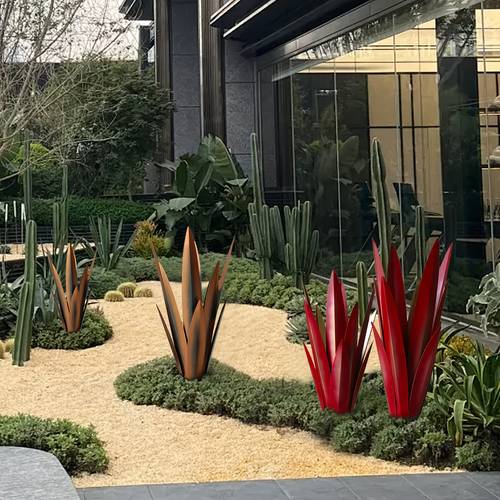 4pcs red bronze garden outdoor decoration without lights