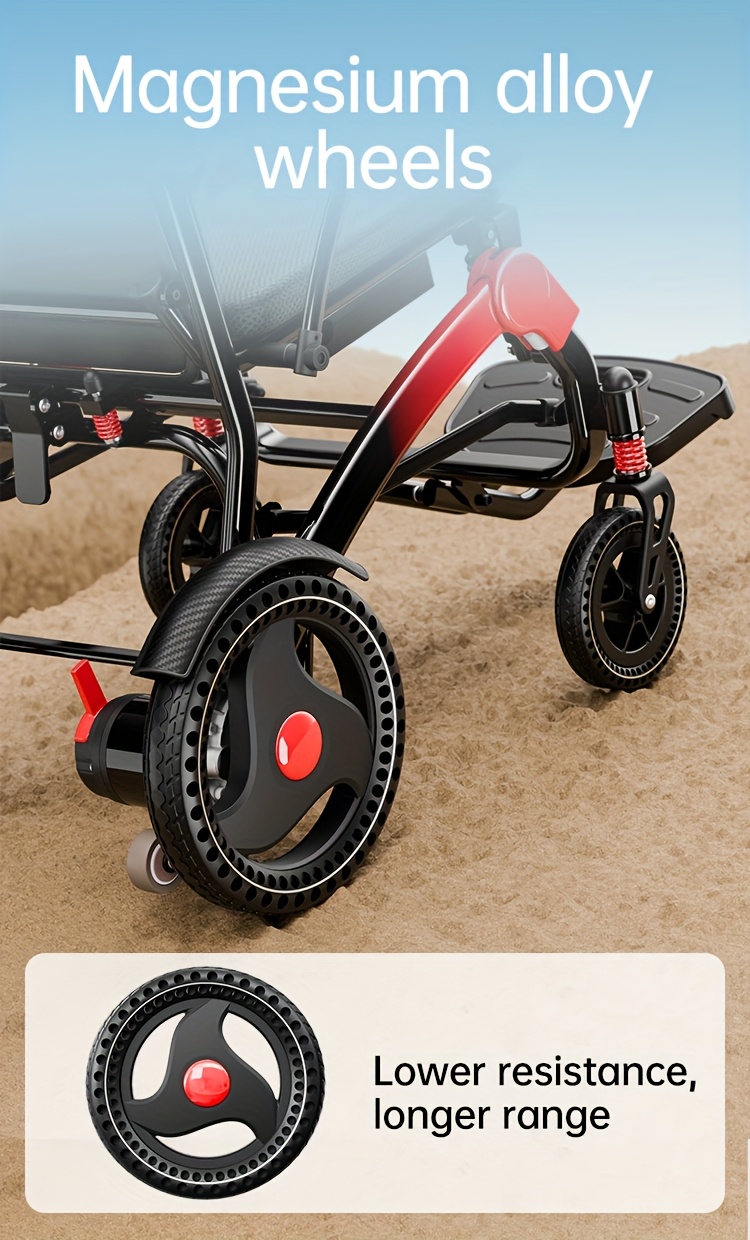 faa   portable electric wheelchair 39 lb ultra lightweight foldable mobility scooter with 18 mile range 4 wheel absorbing design no   airplane friendly chair w charger toolkit for   seniors Product details 9