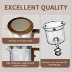 600ml enchanti tea pot glass kettle teapot with wooden handle one click switch tea filtration teapots glass tea pot