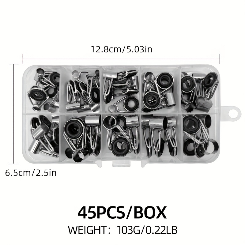 Image of 45pcs/box - Fishing Rod For Long Throw, Stainless Ring Suitable For And Freshwater Fishing Additions