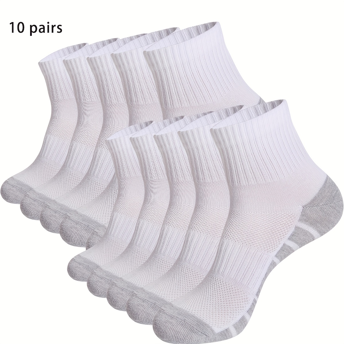 10/30-pair Daily Work Casual Sports Short Socks, Mesh Breathable Unisex Running Socks, Blend