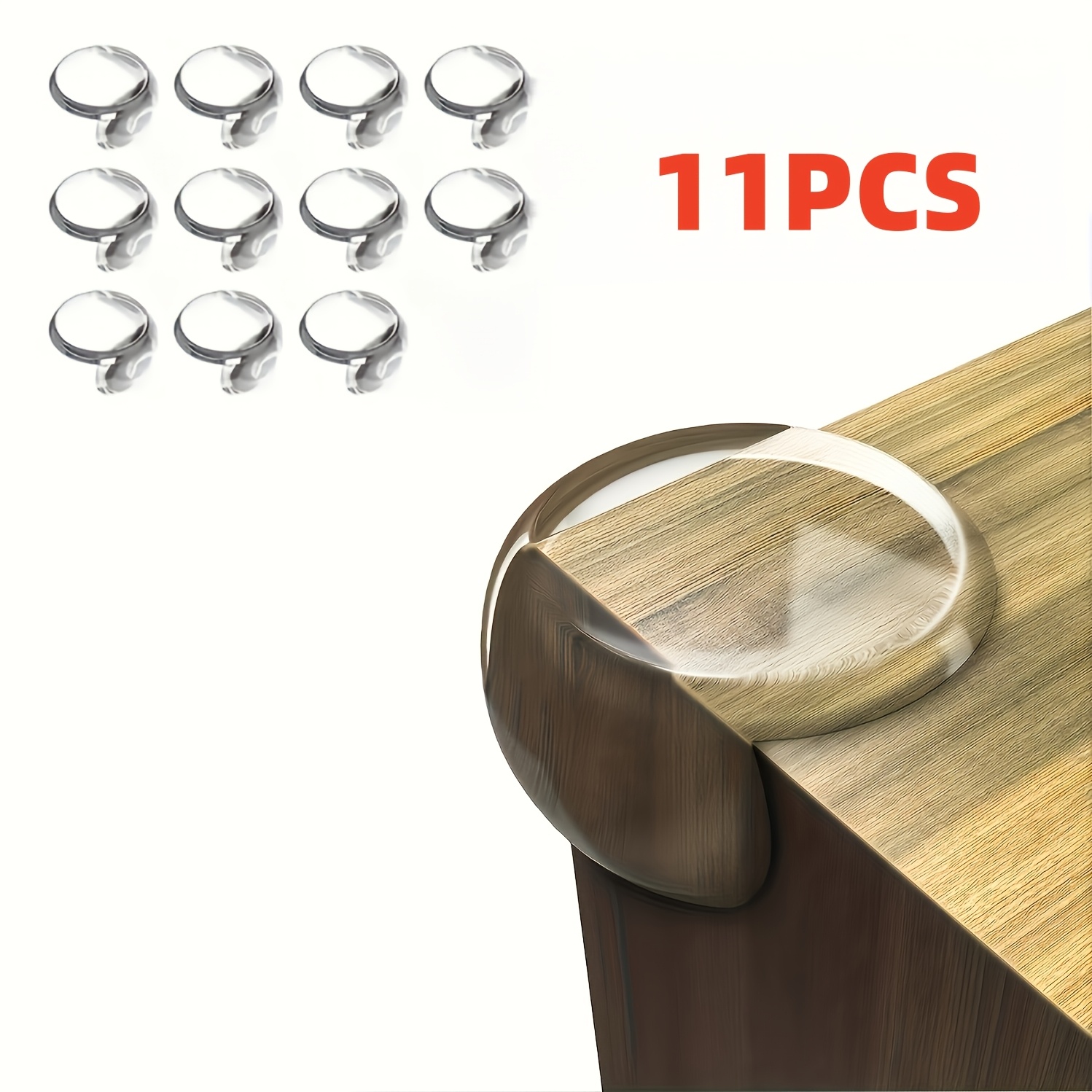 TEMU 11 pezzi Paraspigoli di , Protezioni angolari morbide in silicone per tavoli, Paracolpi anti-collisione per mobili, Tavolino da caff癡 e vetro,