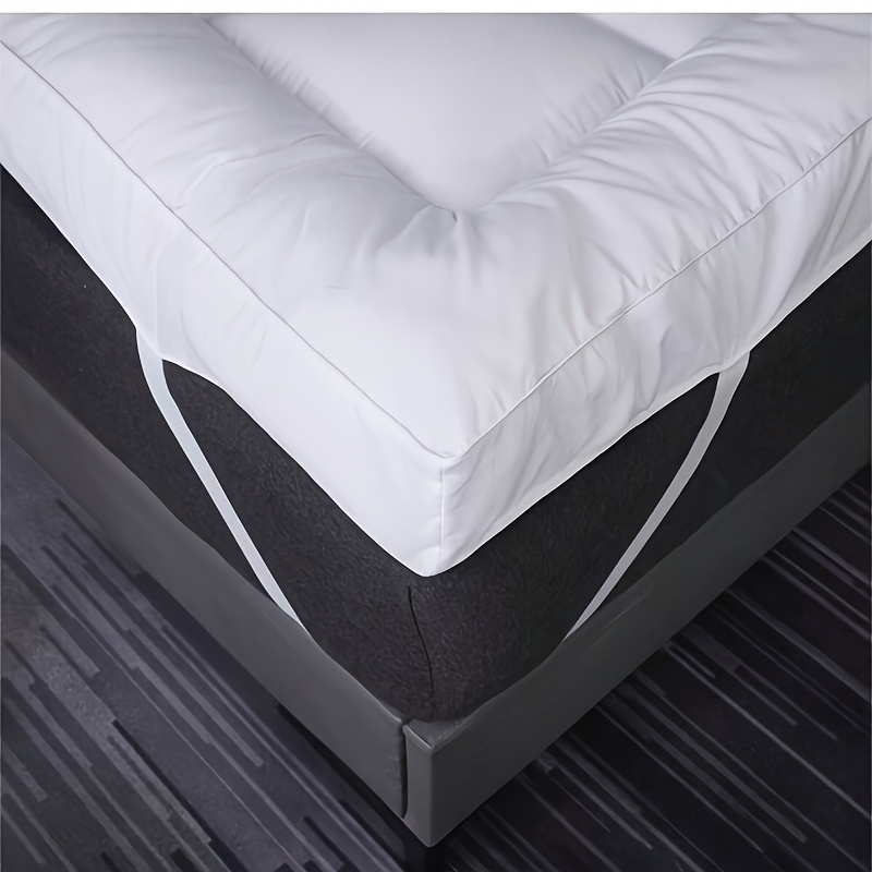 10cm Extra-thick Mattress Topper for Double Beds, Ultra-soft with Box-stitched Design for Cloud-like Comfort. Breathable and Hypoallergenic, Includes Elastic Corner Straps for Secure Fastening