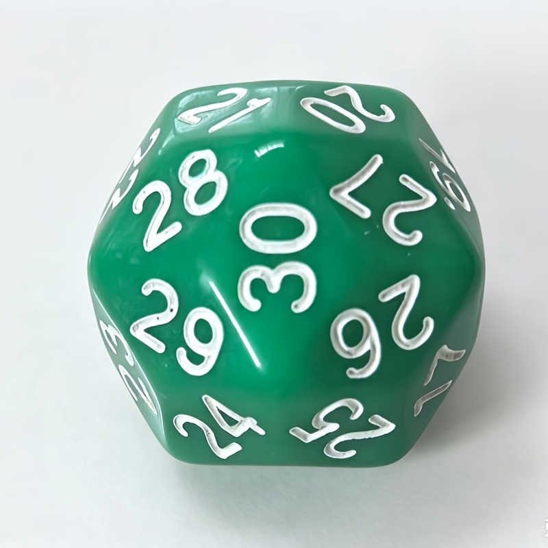 D30 30-Sided Green Polyhedral Dice for Role-Playing Games