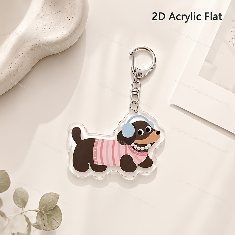 Cute Dachshund Keychain Bag Charm, Single-Pack