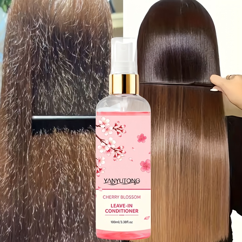 [customers' ] Cherry Wash-free Conditioner, And Smooth Hair Spray - Moisturizing, Hair , Heat Protection, Soft , Anti-rashness, Enhancing , Suitable For All Hair Types - Cherry Scent