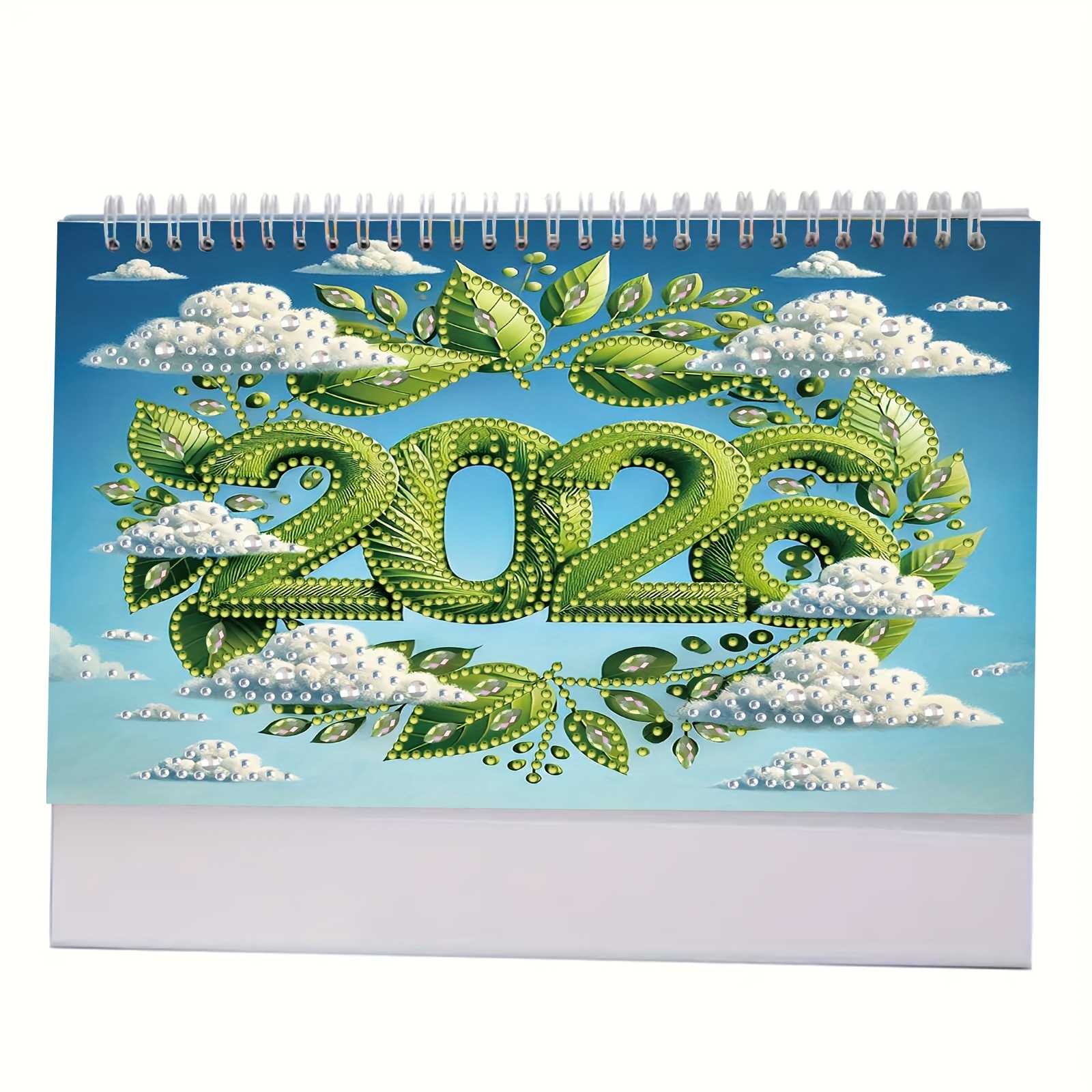 TEMU 13pcs Set/13 Pages 19cm*25cm/7.48in*9.84in 2026 Diy Diamond Painting Calendar Kit, Monthly Flower And Plant Patterns, Irregular Shaped Diamonds