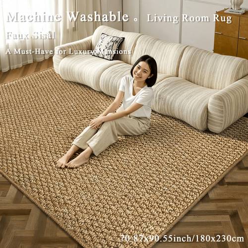 1pc large japanese tatami mat rug suitable for moisture resistant faux jute machine washable pp tpr woven rug suitable for outdoor use long rectangular bedside rug for living room bedroom