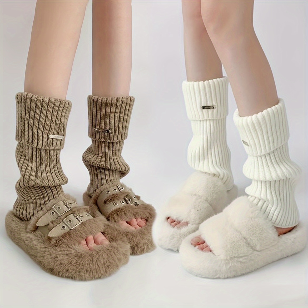 

Chic Knit Leg Warmers For Women - Soft, Comfortable & Socks In Mixed Colors, Cold Weather & Gifting