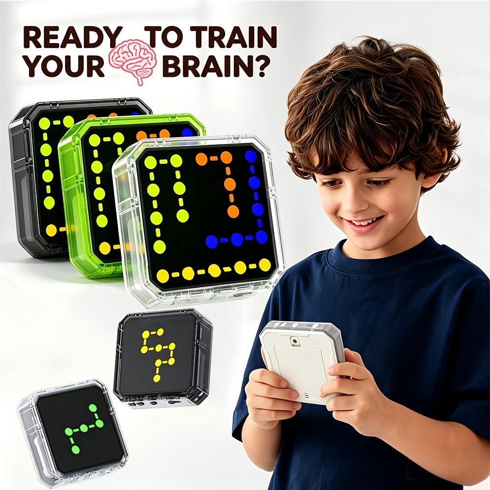 Console de jeu portable électronique 500+ niveaux 3 modes, jeux de logique intelligents pour le cerveau et la mémoire, mini jouet portable pour voyage en voiture, jeux de fête de famille, rentrée scolaire, cadeaux d'Halloween et de Noël