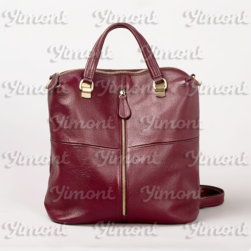 Genuine Top-grain Genuine Leather Backpack - Stylish Trendy Backpack, Versatile Ladies' Double-shoulder Bag For Daily Use & Travel
