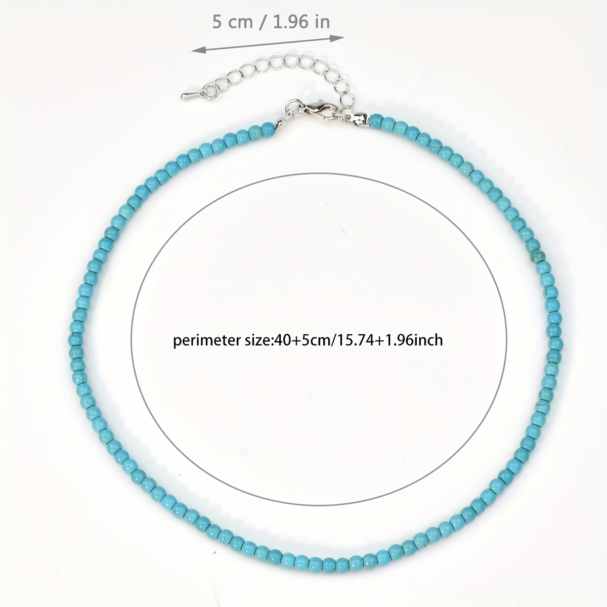 Turquoise Round Beads Women's Necklace Bohemian Style