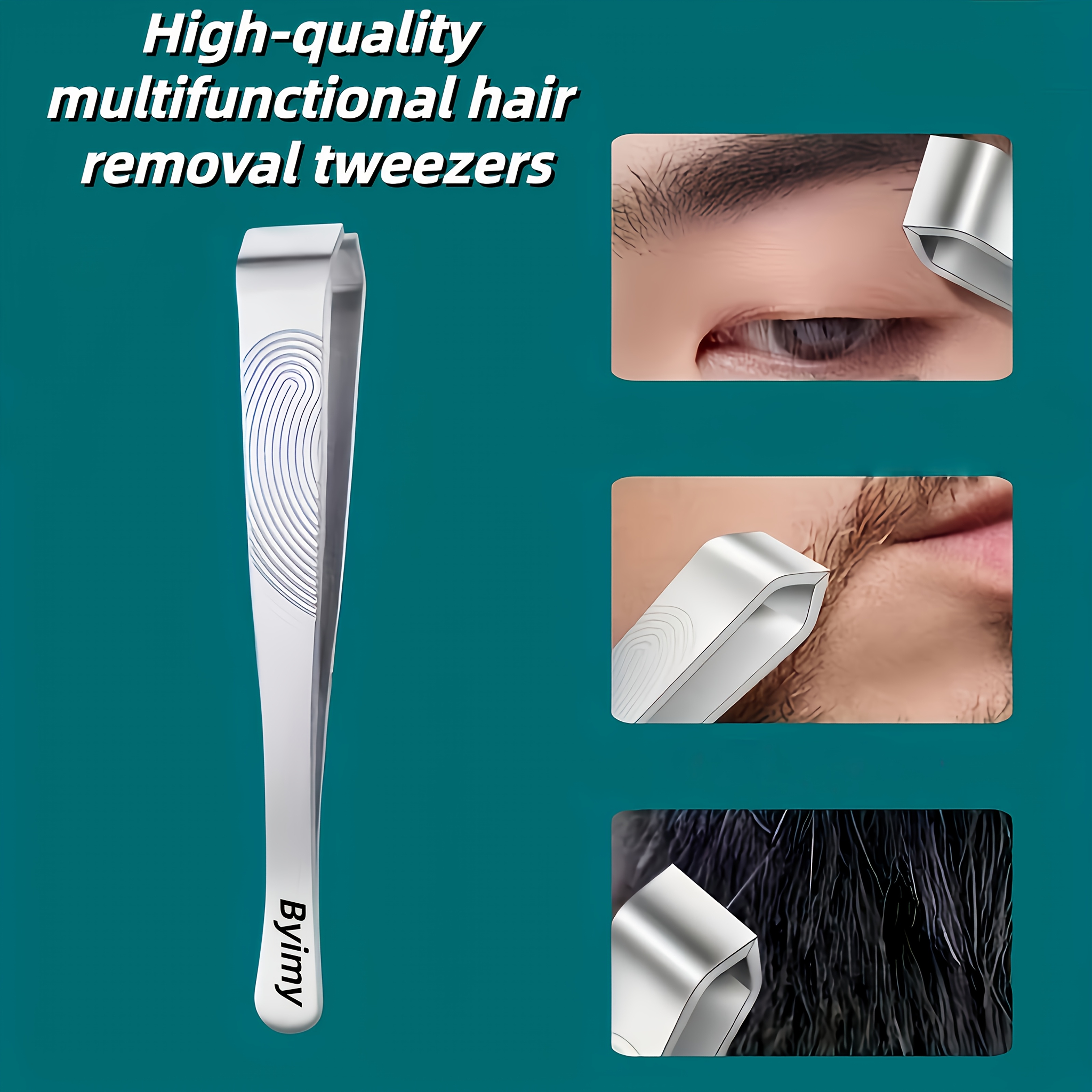 TEMU Pinzas depiladoras de ancha de Byimy, pinza epiladora de acero inoxidable, clip para cejas, especial para la barba, clip para cejas inclinadas,
