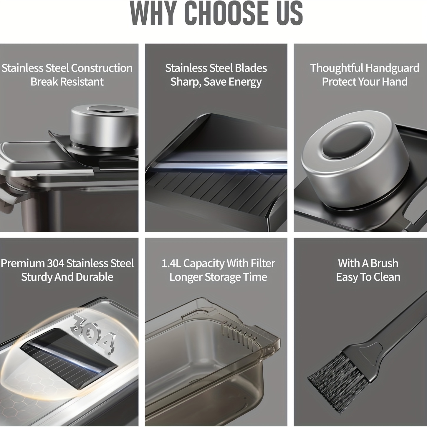 12 in 1 stainless steel mandoline food slicer vegetable chopper with container manual kitchen gadget for onions fruits salads cheese grating ergonomic handle   vegetable slicer salad preparation modern kitchenware durable kitchen tool Product details 1