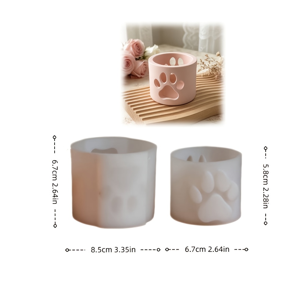 TEMU Resin Liquid Molds 2pcs Set Cat Paw Hollow Storage Jars Molds, Resin , Gypsum Cement, Candle Decoration Molds, Reusable, Easy To Demold, Holiday
