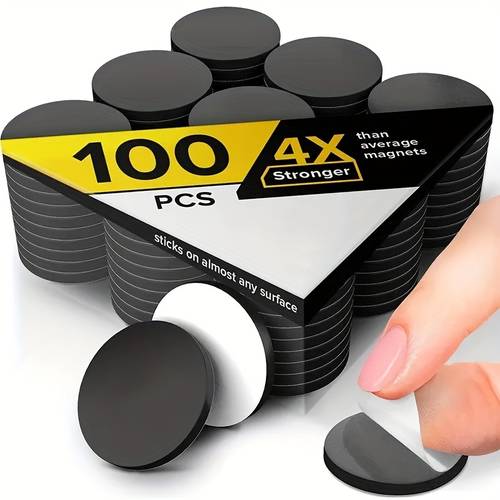 100pcs self round magnets 50 100pcs flexible magnetic stickers for photos office use whiteboard chalkboard magnets with backing metal material multi size options