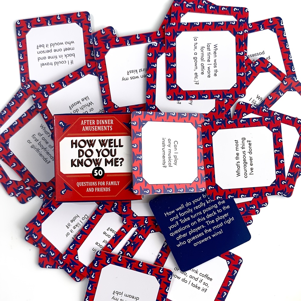 How Well Do You Know Me? - Family & Friends Game Night Card Game with 50 Fun Questions, Red Box, Perfect for Holidays, Parties, and Social Gatherings, Card Games for Party