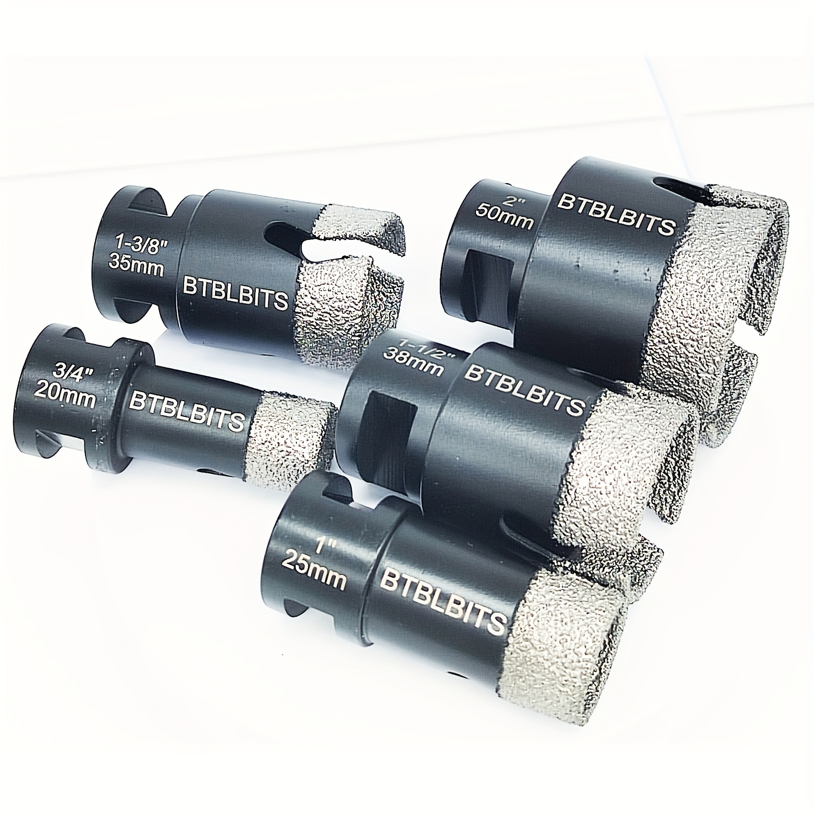 

1pc Dry Or Wet Diamond Bit Set 20mm/25mm/35mm/38mm/50mm 5/8-11 Thread Diamond Saw Set For Countertop Masonry 1pc 3/8 Hex Adapter