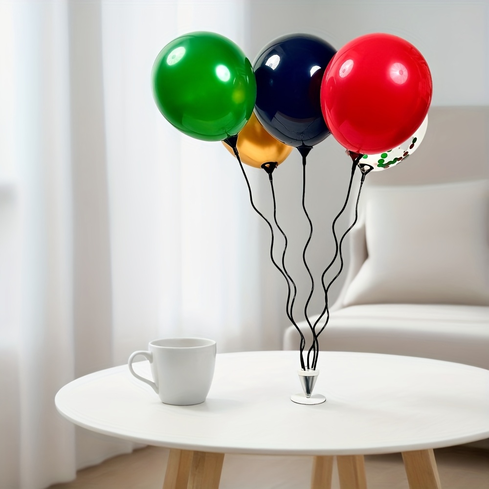 Image of 1pc Multicolor Balloon Stands, Adhesive Tabletop Balloon Holders, Spiral Rods For Indoor/outdoor Use, Adjustable Height, Home Decor, Wedding & Christmas Party Decorations, Table Centerpiece