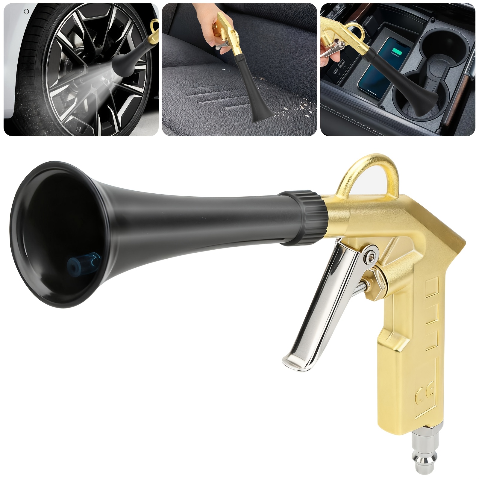 Industrial Metal Air Blow Gun, High-pressure Pneumatic Dry Blower For Car Detailing & Interior Cleaning, Ideal For Dust, Pet Hair, Keyboard Cleaning & Workshop Use