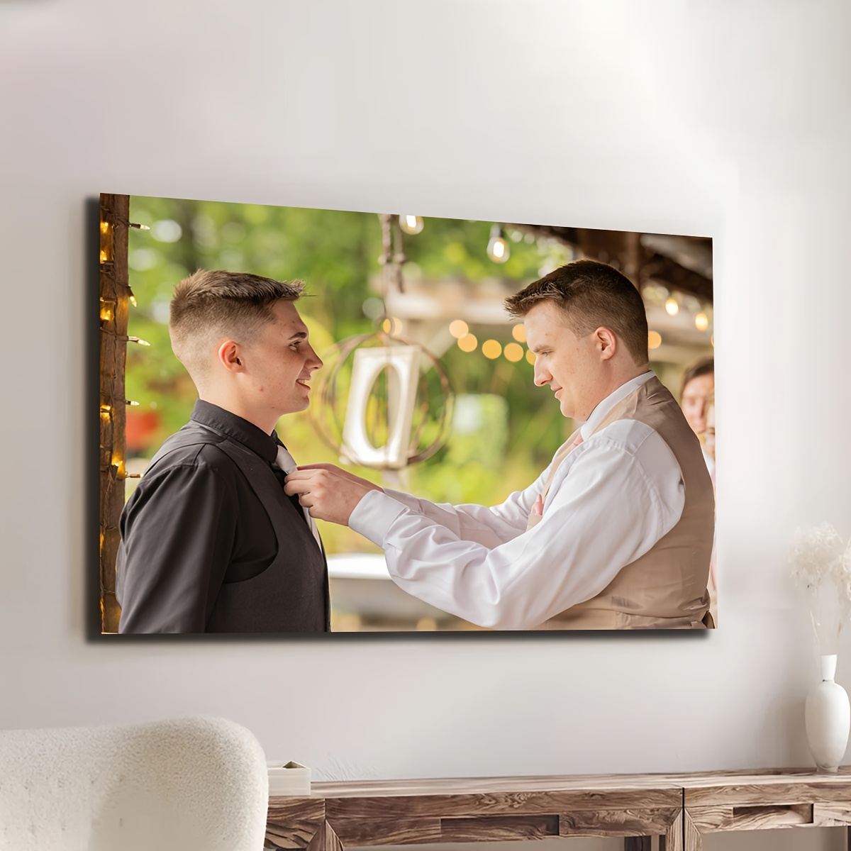 Modern Personalized Baby Photo & Text Canvas Poster