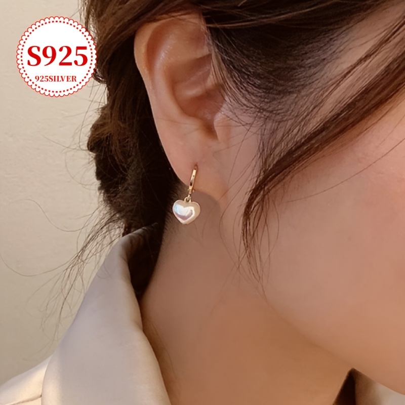 925 Sterling Silver Hypoallergenic Heart Earrings