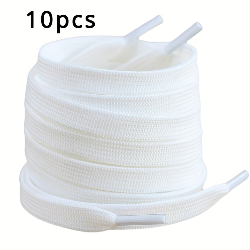 TEMU 10 lacets classiques, blancs à double couche, 120 cm de long, durables et confortables, adaptés à sur les chaussures de sport et les chaussures