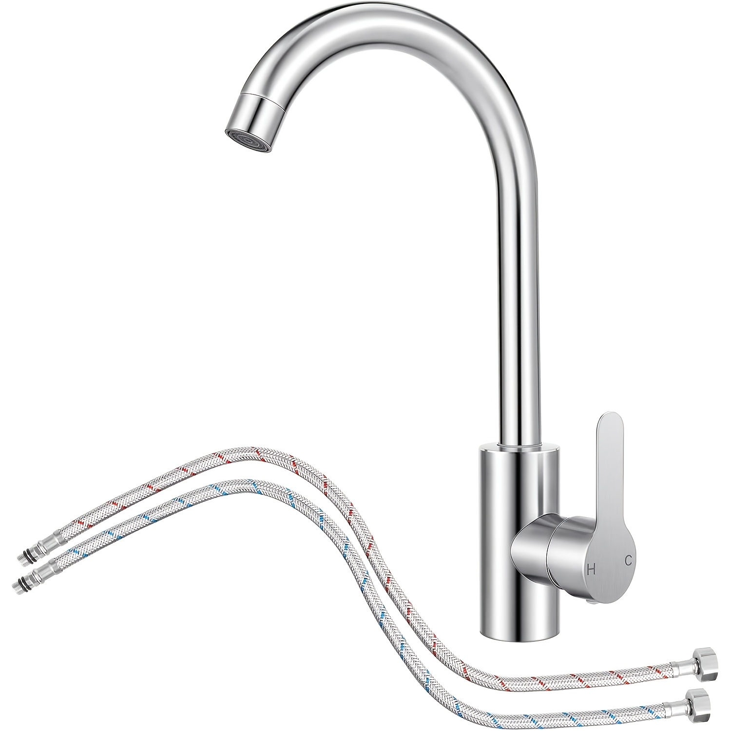 Kitchen Faucet, Mixer Faucet For Sink With Hoses, Single-handle Kitchen Faucet, High-pressure Kitchen Faucet With G3/8 Connections
