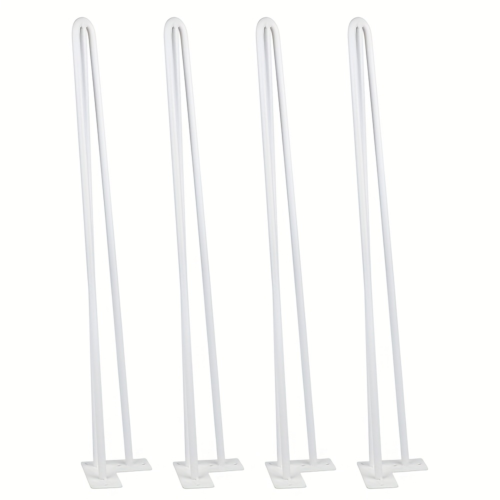 71 Cm Hairpin Legs, Dining Table Legs, Set Of , Hairpin Legs, Steel, White