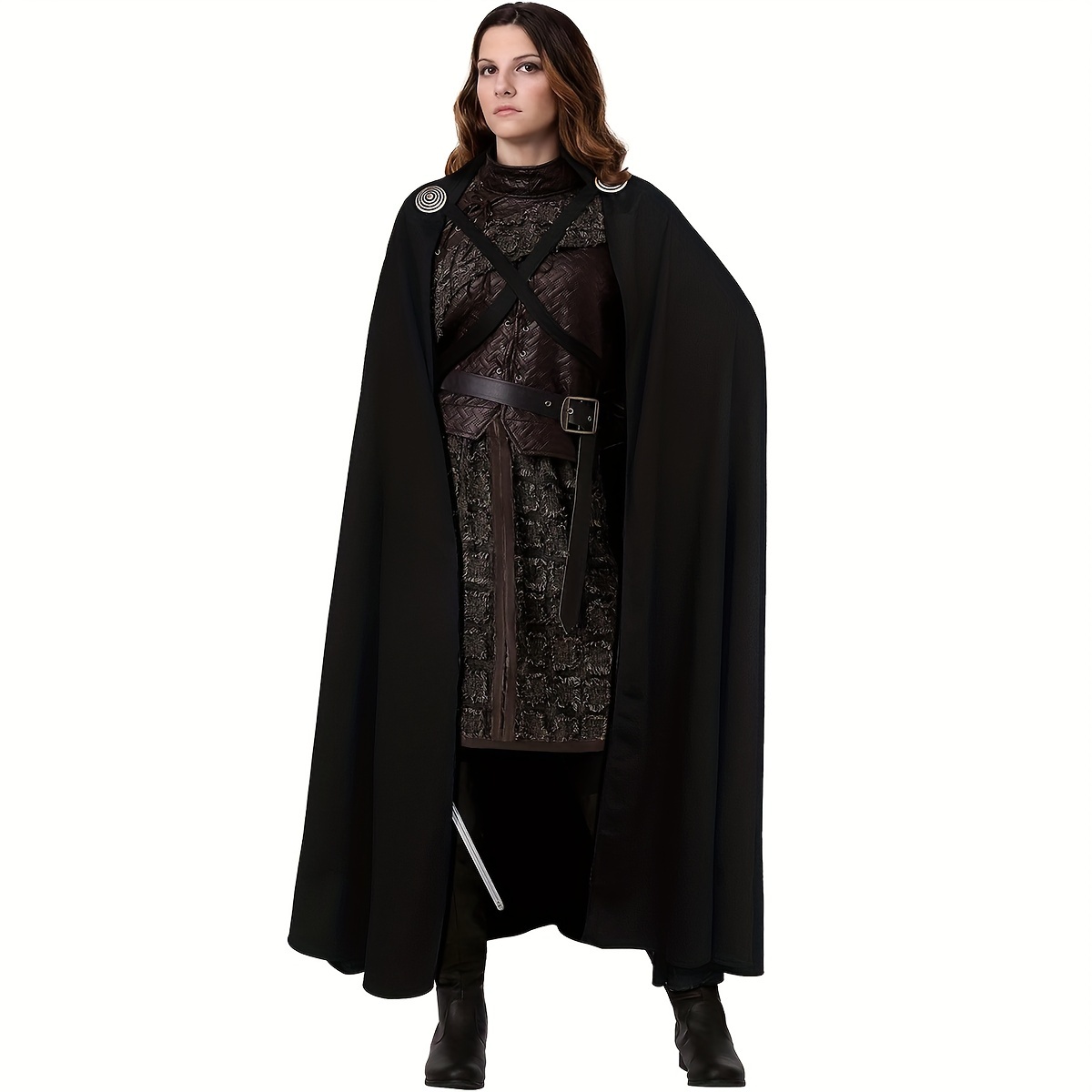 Cape Médiévale à Capuche Avec Broche Viking - Écharpe Chaman, Costume Renaissance - Pour Cosplay, Halloween, Fêtes - 14