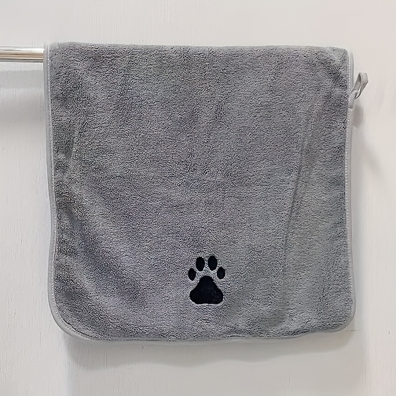 TEMU 1pièce Serviette pour animaux en polaire super douce à séchage rapide - Haute absorbance et durable pour chats et chiens, options rose et gris,