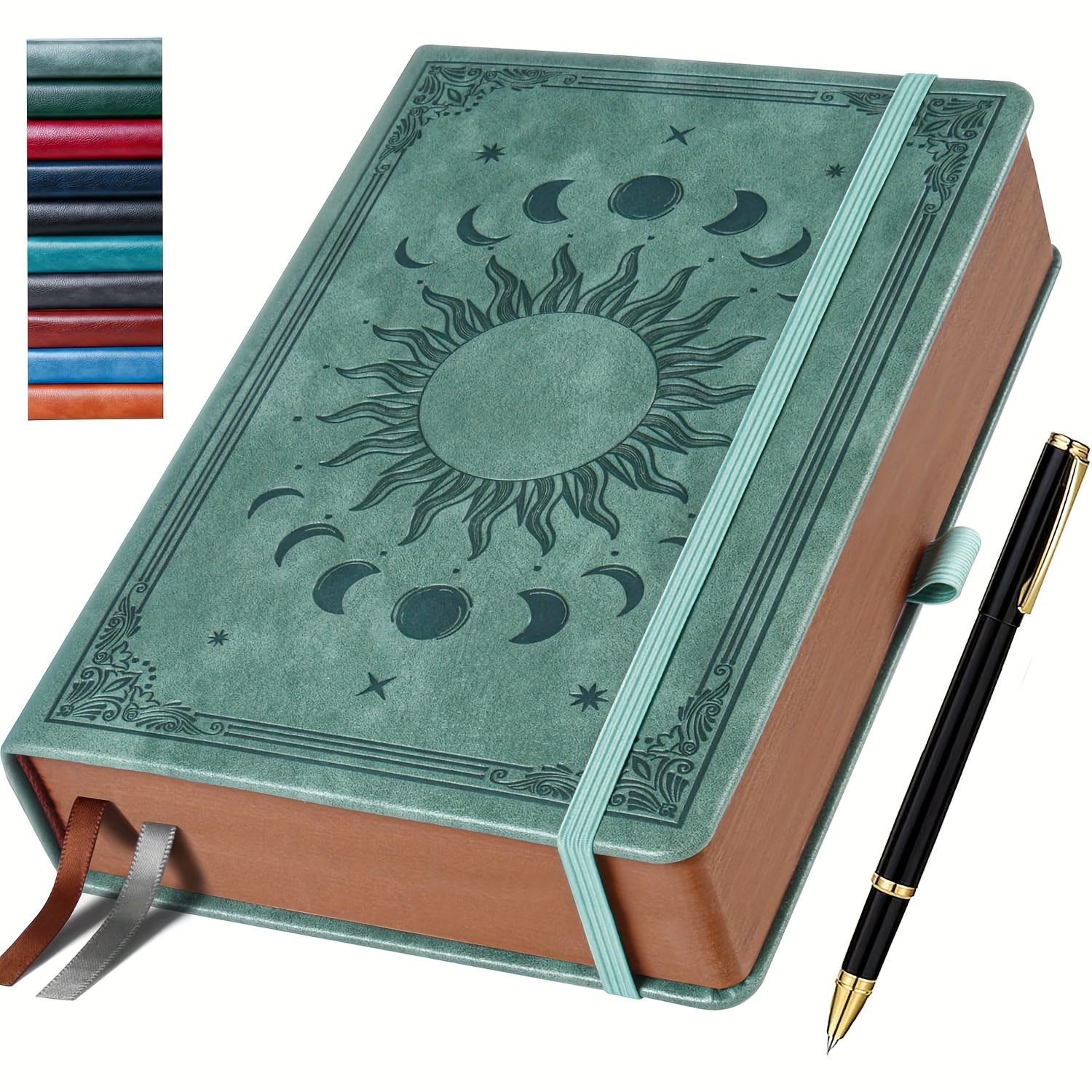 TEMU 1-pack Unisex Classic Leather Journal With 360 Pages, Retro Design, High-quality Gray, A5 Size (5. 9 X 8. 5 Inches) With Pen, School Or Personal