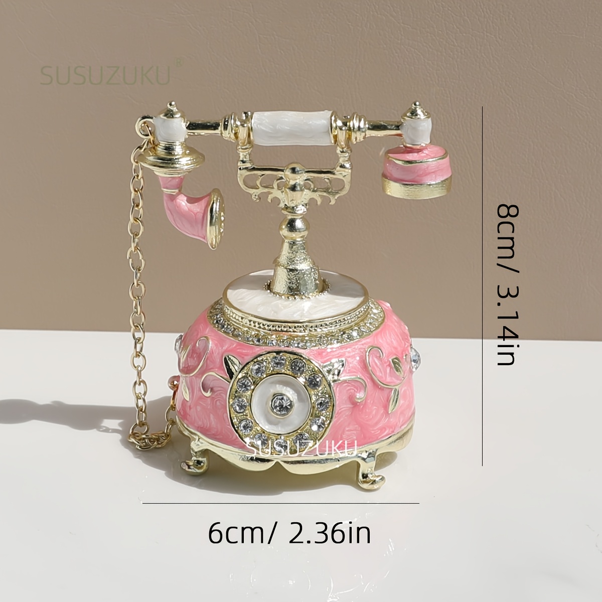E-shop Blaue, handbemalte, emaillierte dekorative Telefon-Schatzschale mit Scharnier, Schmuck, Trinkbecher, Geschenke, Heimdekoration