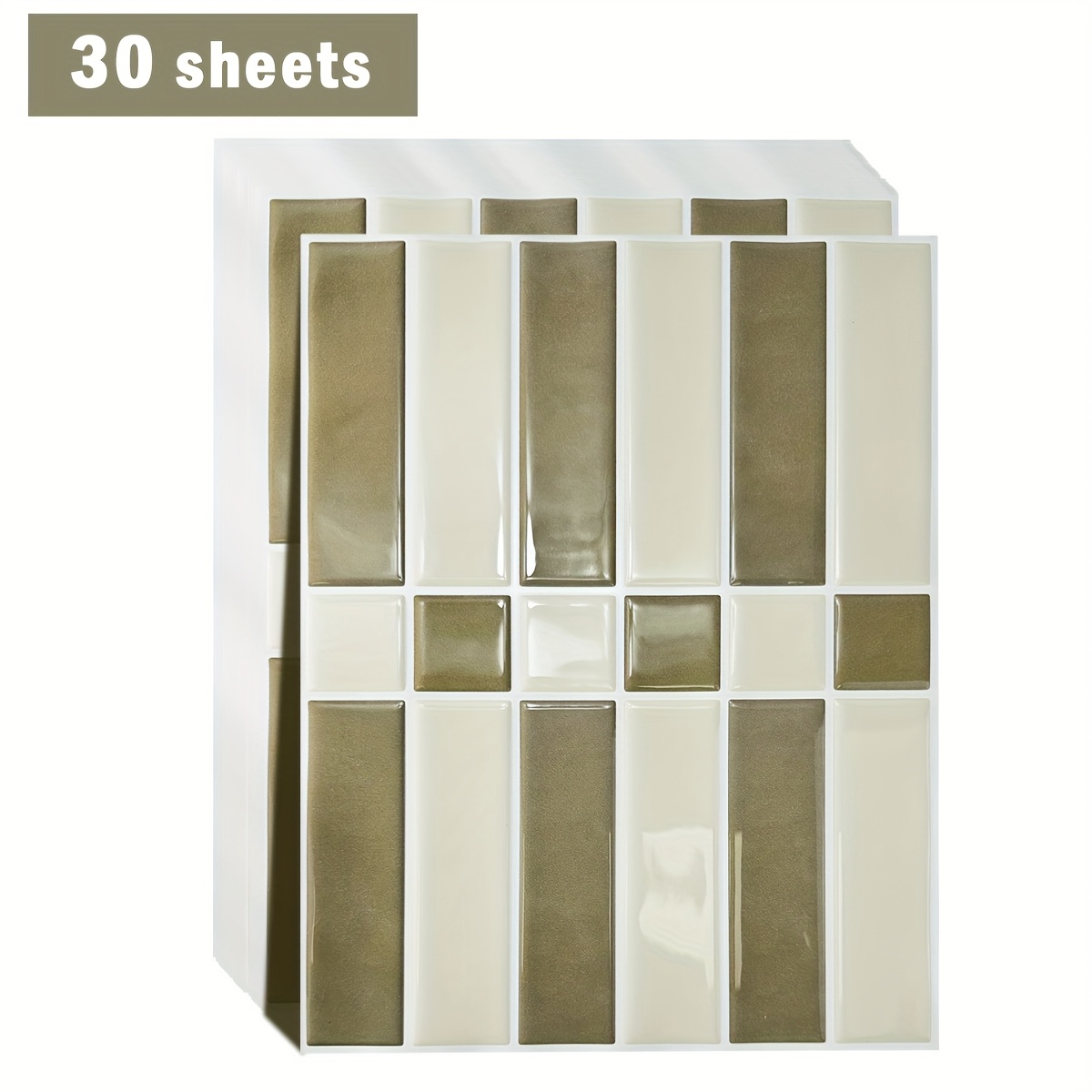 10/30pcs 3d Self-adhesive Wall Tiles, Design, Heat-resistant And Removable Kitchen Backsplash, Waterproof Bathroom Wall Tile Sticker, Home Decoration, Self-adhesive Beauty Strips