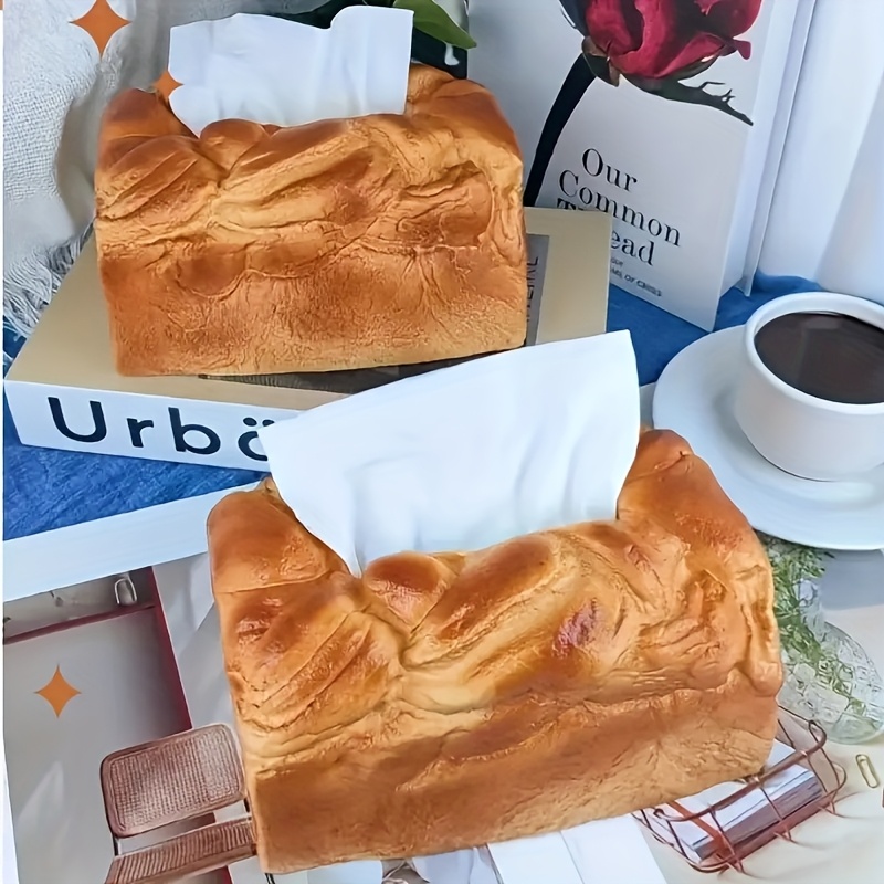 1pc creative simulation bread design plastic tissue box rack square design   tissue dispenser suitable for home car living room and restaurant decoration Product details 5