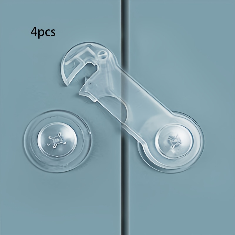 4/5/8pcs Short Transparent Cabinet Door Safety Locks, For